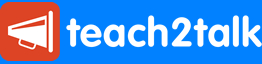 Click this logo for our contact information. teach2talk logo